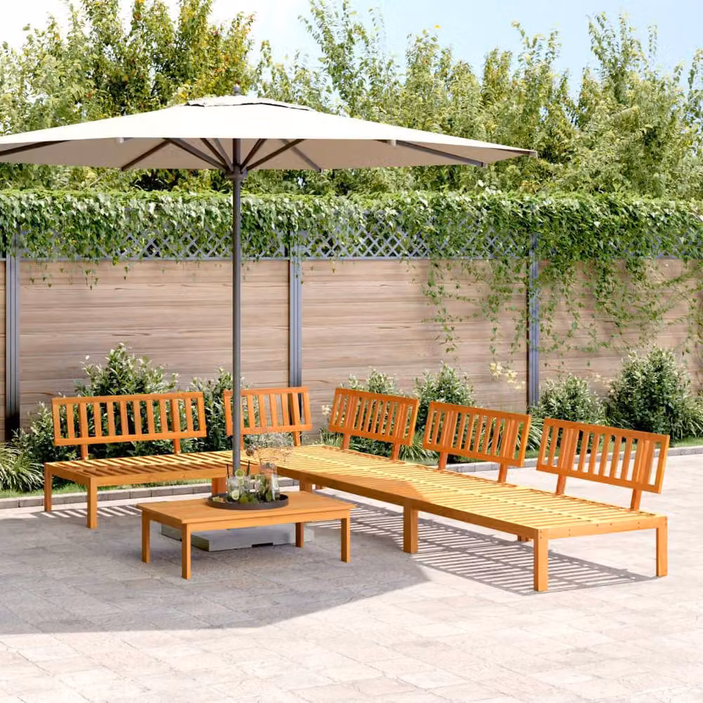 Berkfield Home 5 Piece Garden Pallet Sofa Set in Brown Solid Acacia Wood – 2