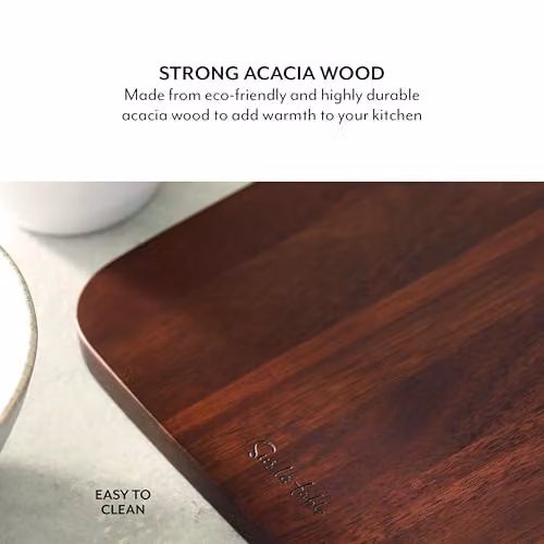 Sur La Table Rectangular Solid Wood Chopping and Serving Board with Handle in Brown – 3