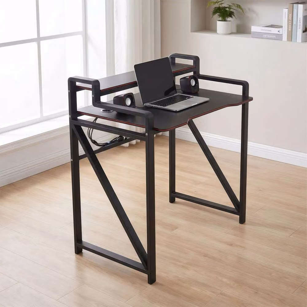 Kelvenix Ergonomic Gaming Desk in Black and Red, W: 100 cm, D: 60 cm, H: 91 cm – 4