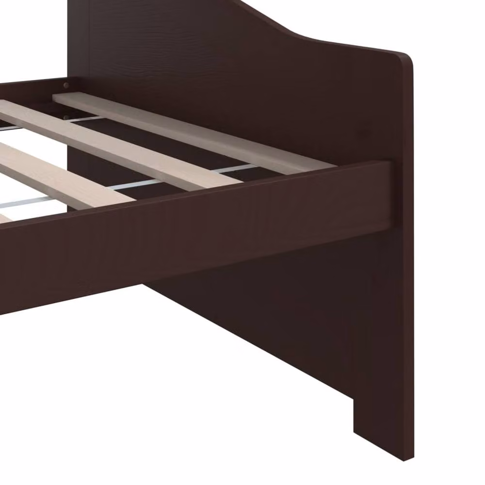 Berkfield Home Sturdy 3-Seater Day Bed in Dark Brown Solid Pinewood, W/D/H: 200 x 90 x 66 cm – 5
