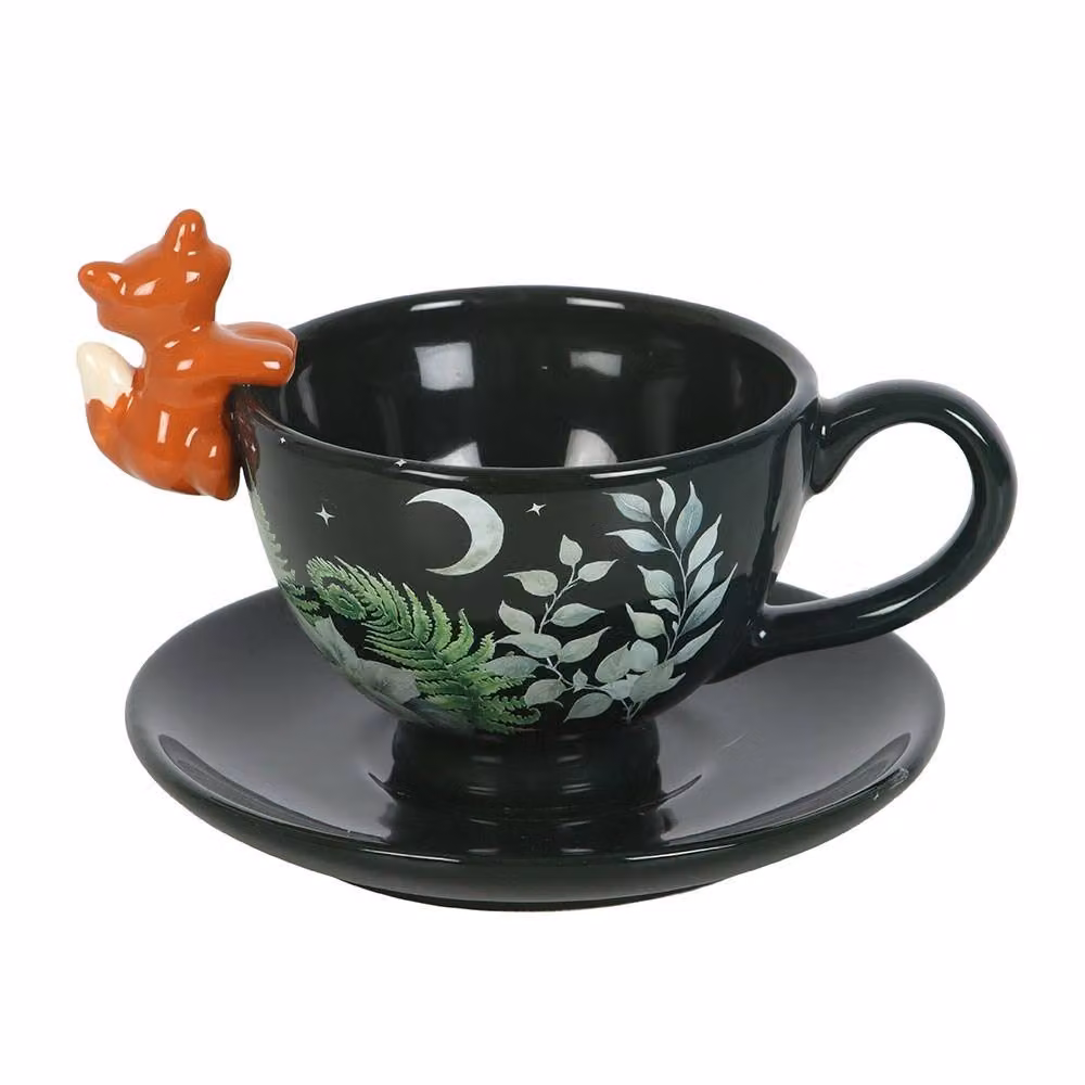 Something Different Forest Fox Ceramic Tea Cup in Green – 2