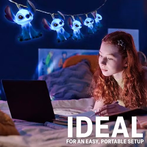 Disney Stitch 3D LED String Lights in Blue – 2
