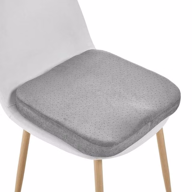 FLAVORA Grey Memory Foam Contoured Soft Seat Cushion and Back Support Wedge for Adults, W: 120 cm, D: 135 cm