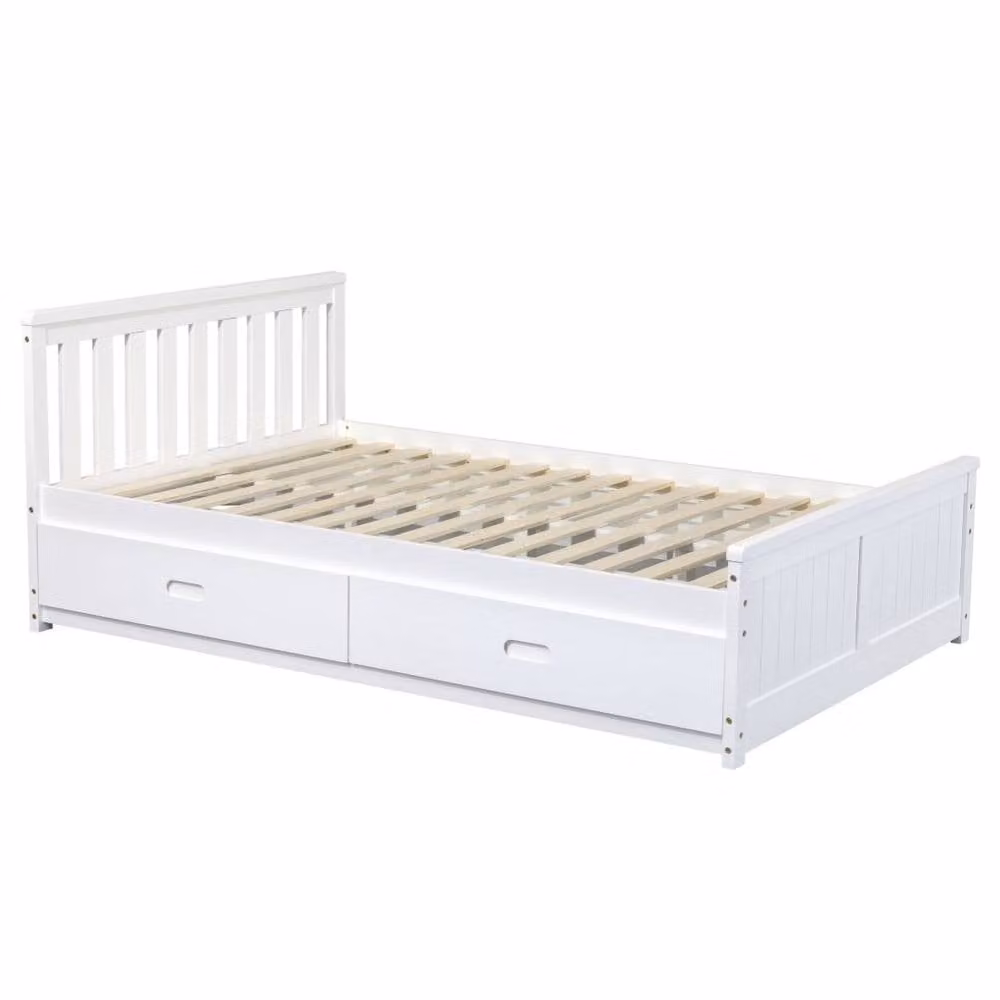 Bedzonline Babyfair Timeless White Kids Storage 4 Drawer Bed, W: 120 cm, D: 200 cm – 2