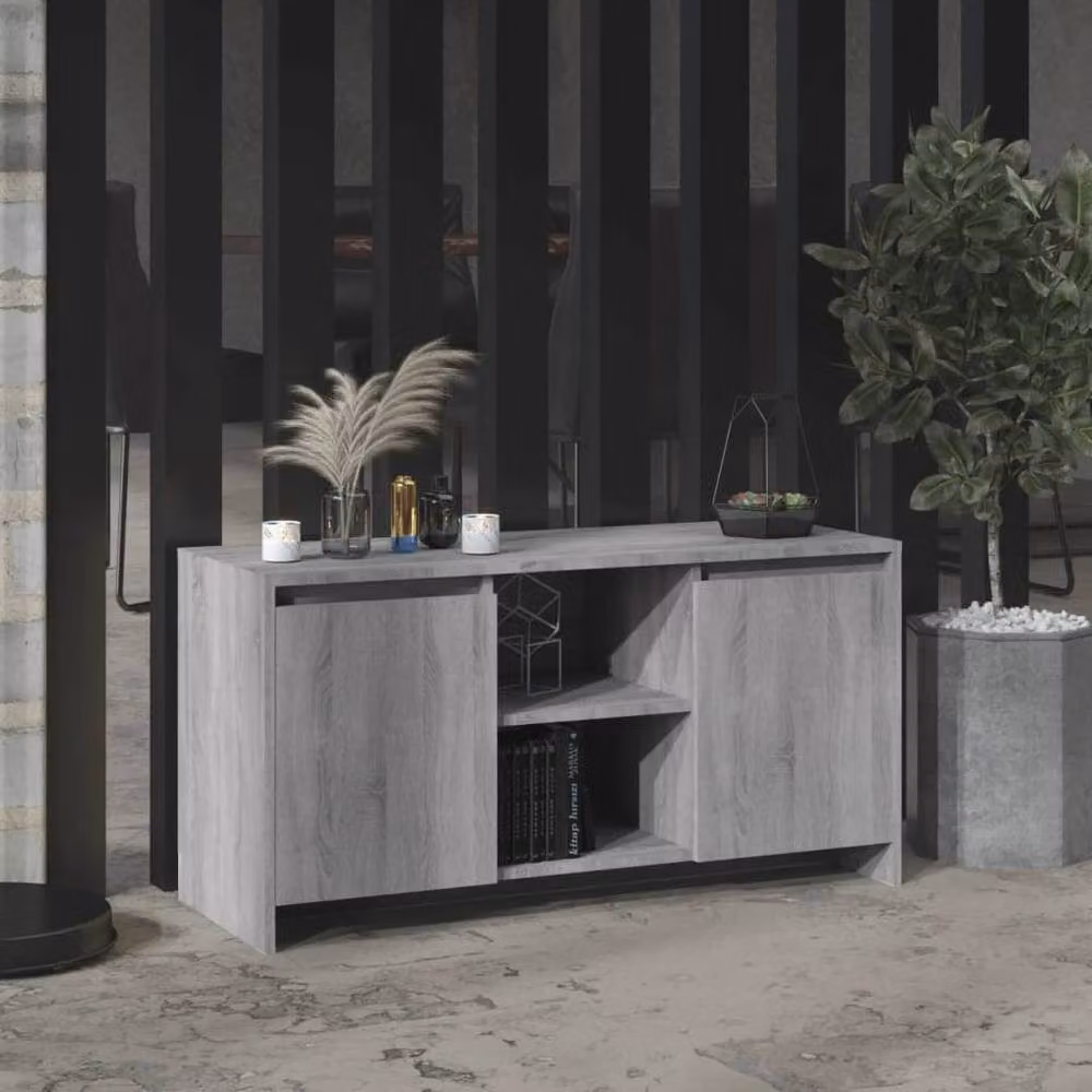 Berkfield Home Modern Grey Sonoma TV Cabinet in Engineered Wood W/D/H: 102 x 37.5 x 52.5 cm – 2
