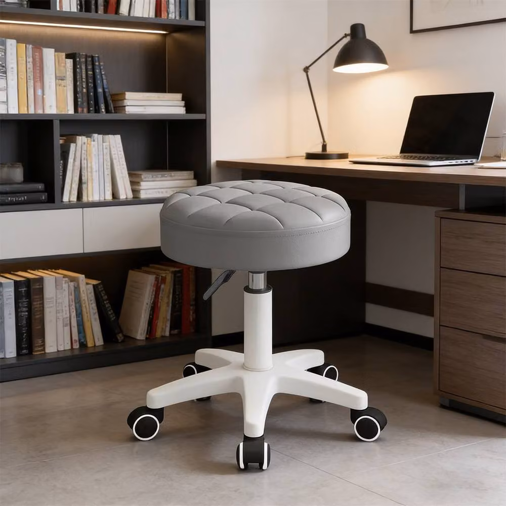 Ventryn Vintage Salon Chair in Grey with 360 Degree Swivel and Height Adjustable Lift – 2