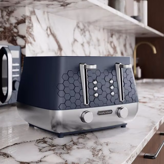 Morphy Richards Cassini 4-Slice Stainless Steel Toaster in Blue