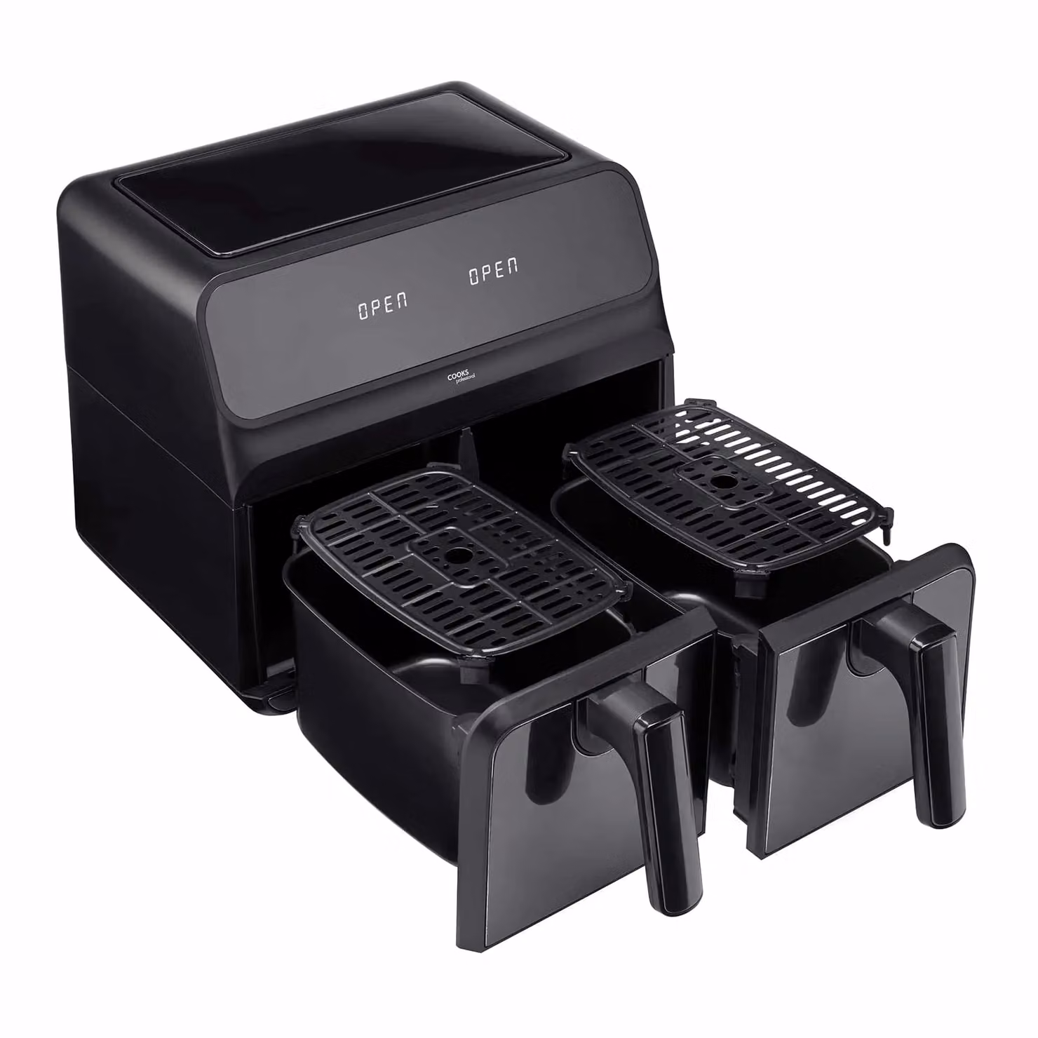 Cooks Professional Dual Digital XL Air Fryer 8L Healthy Cooker with Double Basket and Timer in Black – 4