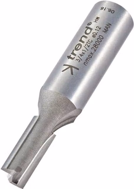 Trend 3/4 x 1/2 Tct Two Flute Cutter, 8.0mm x 19mm, Grey
