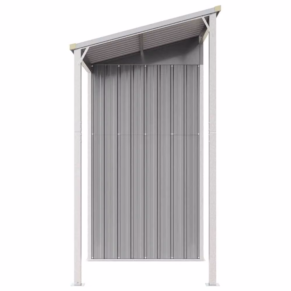 Berkfield Home Modern Pent Garden Shed in Light Grey with Extended Roof, Window and Roof Vent, W/D/H: 277 x 110.5 x 181 cm – 3