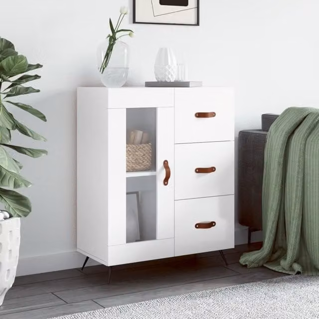 Berkfield Home High Gloss White Sideboard W/D/H: 69.5 x 34 x 90 cm – 1