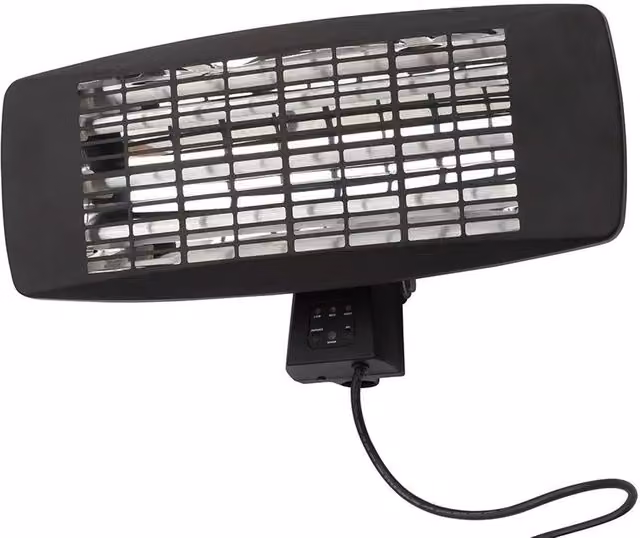 Litecraft Black Metal Wall Mount Outdoor Patio Heater
