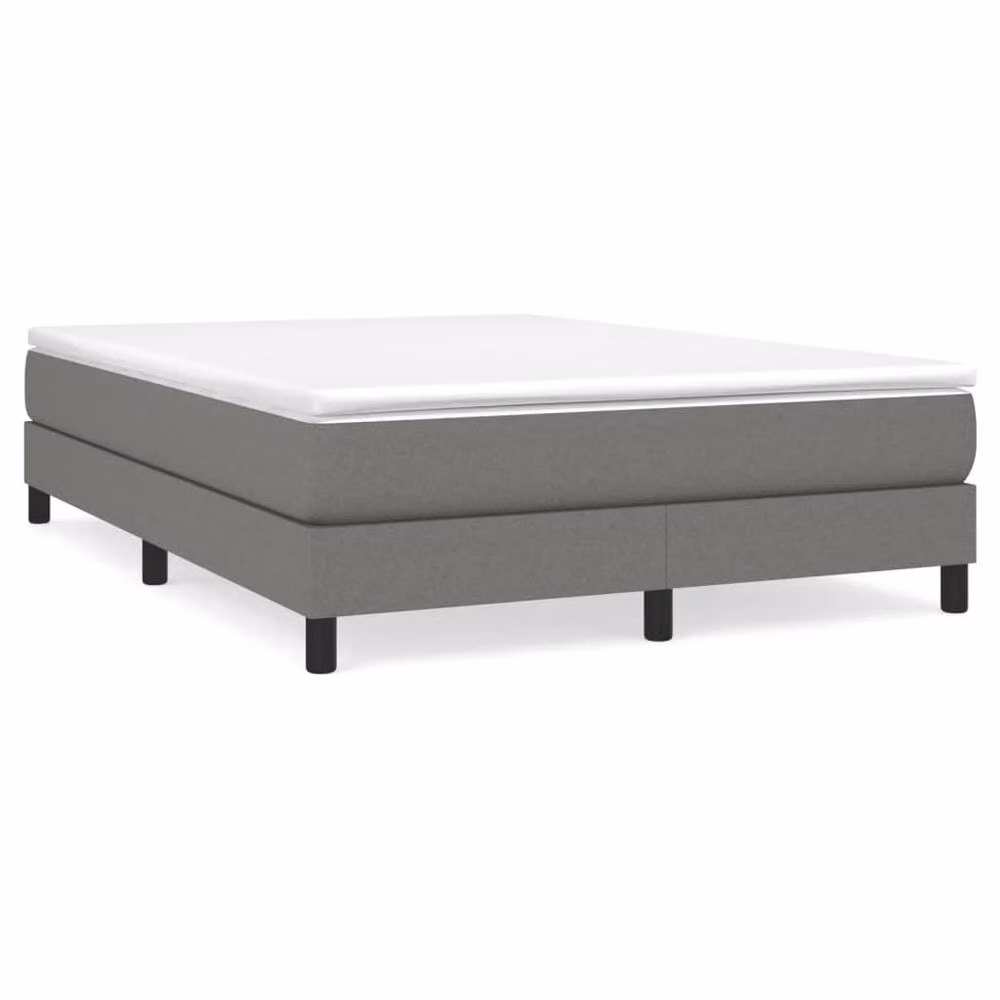 Berkfield Home Upholstered Box Spring Bed Frame in Grey, W/D/H: 135 x 190 cm – 2