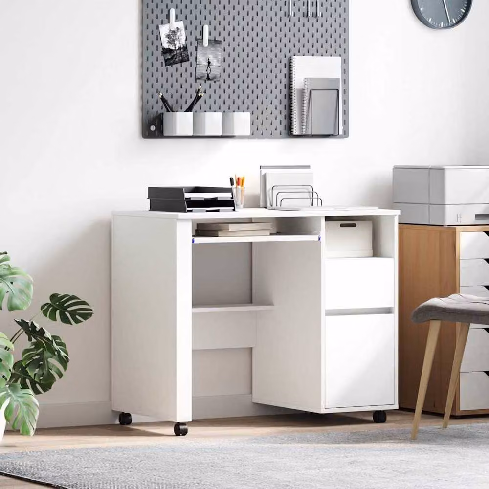 Berkfield Home White Computer Desk with Drawers for Home Office – 2