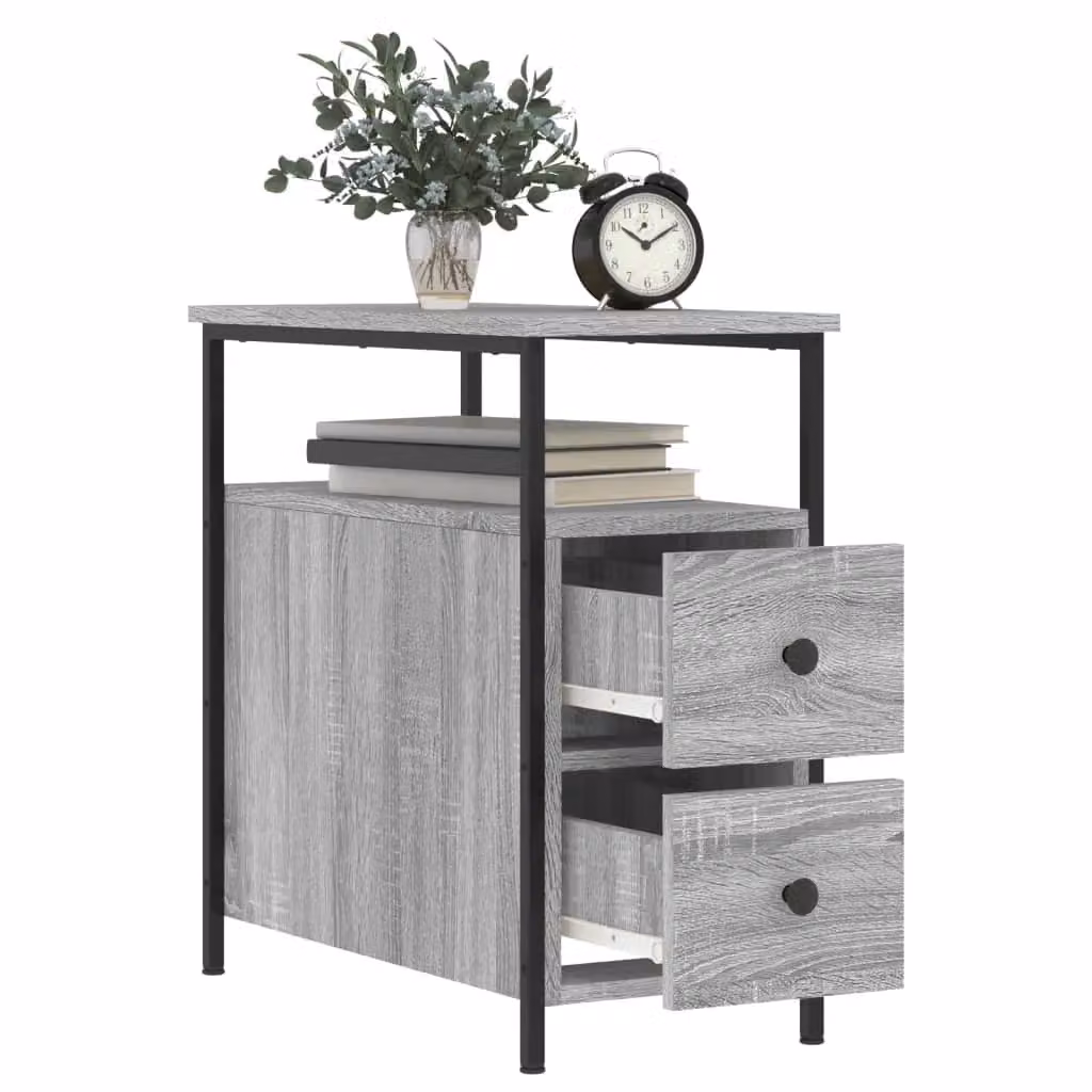 Berkfield Home Set of 2 Grey Sonoma Bedside Cabinets, W/D/H: 30 x 60 x 60 cm – 3