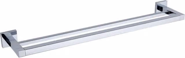Bathroom Kingdom Sydney Chrome Square Double Towel Rail in Silver