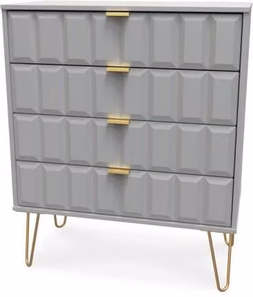 Welcome Furniture Welcome Cube 4 Drawer Chest of Drawers in Oak MDF with Matt Finish
