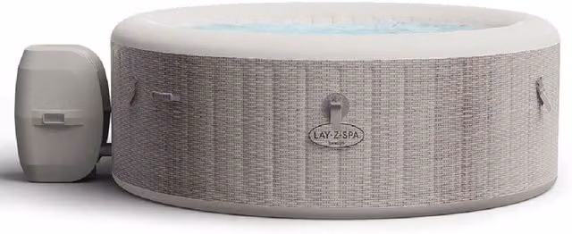 Bestway Lay Z Spa Cancun AirJet Inflatable Round Hot Tub in Grey and Multicolour