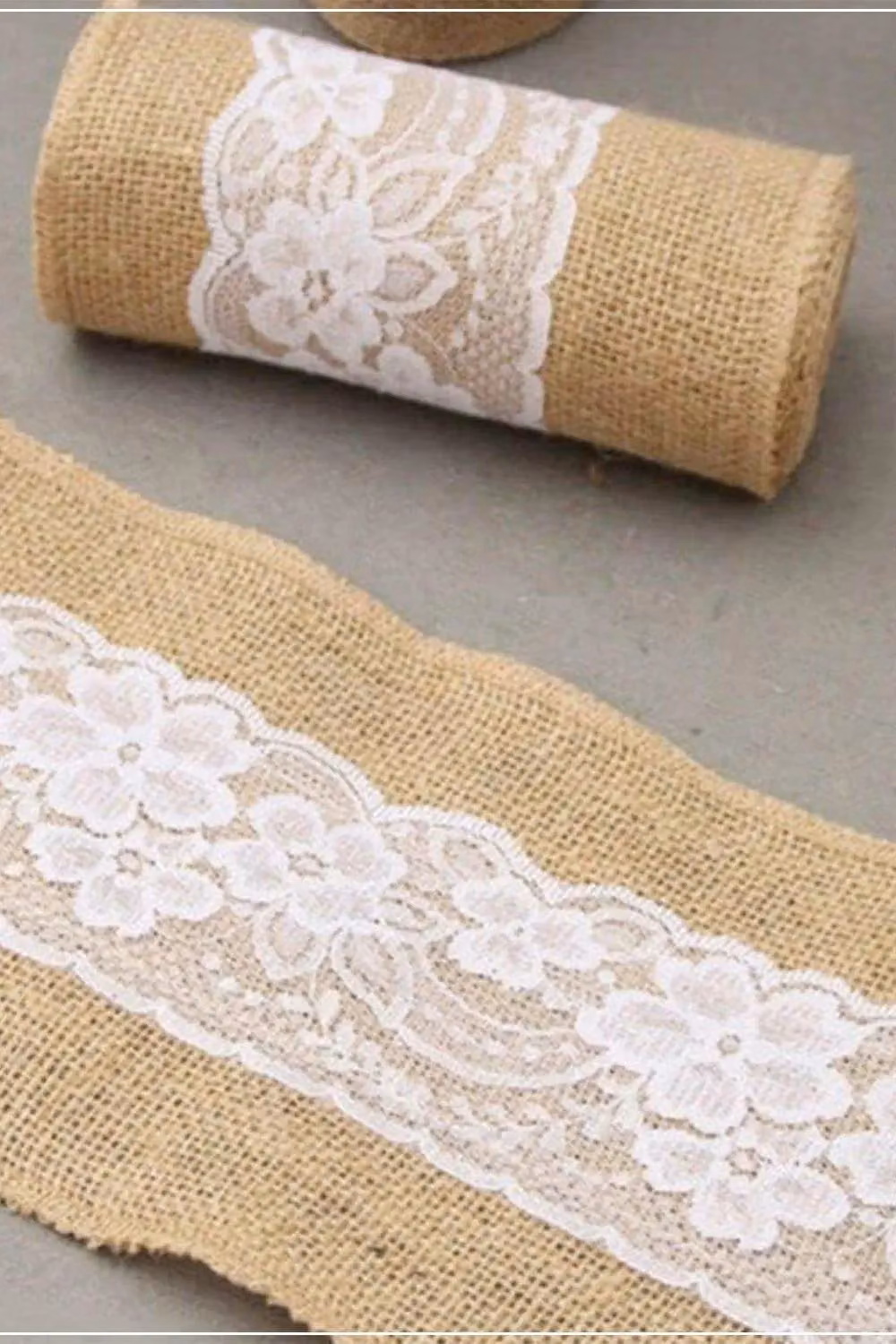 Neel Blue 10-Piece White and Beige Hessian Chair Sashes, W: 22 cm x L: 280 cm