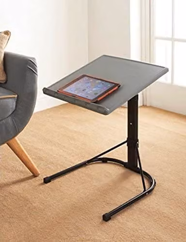 Biznest Elegent Spaceways Adjustable Height and Tilting Top Table in Grey and Black – 1
