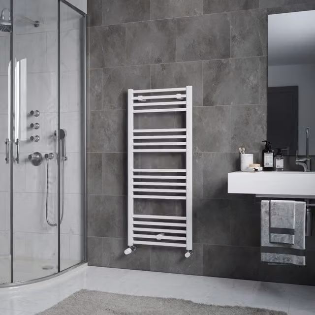 Agadon Willow Designer Towel Radiator in White, H 117.4 cm x W 50.0 cm – 1