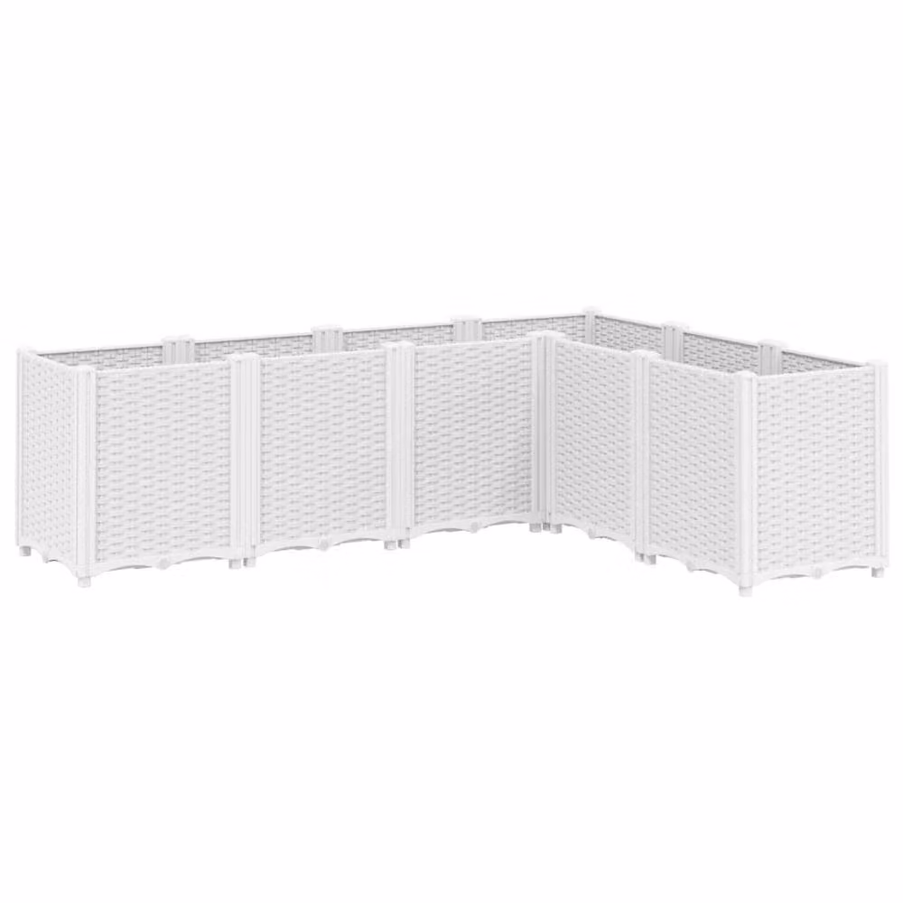 Berkfield Home Garden Planter in White Plastic, W/D/H: 160 x 120 x 53 cm – 2