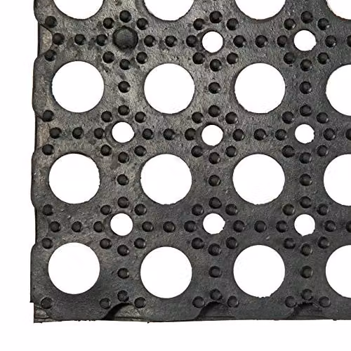 Nicola Spring Heavy Duty Rubber Door Mat Set of 2, Black, W: 80 cm, D: 60 cm – 5