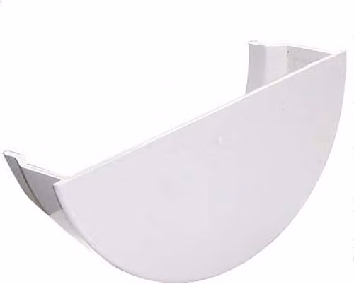 FloPlast 112mm Half Round PVC Gutter Internal Stop End, White