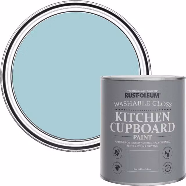 Rust-Oleum Kitchen Cupboard Paint in Gloss Finish, Little Cyclades Blue, 0.75 l