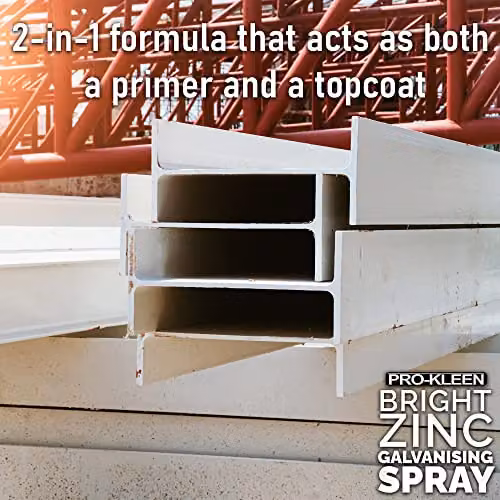 Pro-Kleen Bright Zinc Galvanising Spray Paint, 2-in-1 Primer and Top Coat in Silver, 3 x 400ml – 6