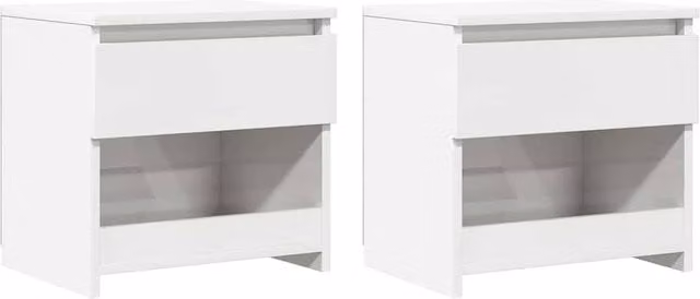 Berkfield Home Set of 2 High Gloss White Bedside Cabinets, W/D/H: 40 x 30 x 39 cm – 1