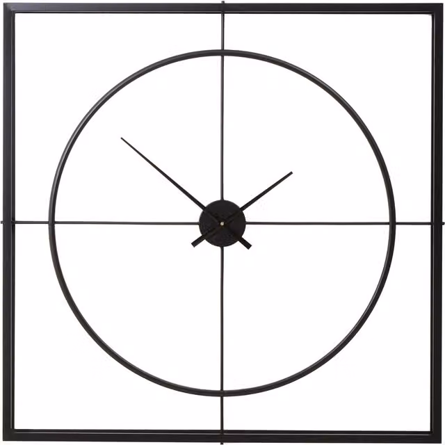 Orsina Trinity Black Metal Analog Wall Clock by Interiors by Premier, Diameter: 105 cm – 2