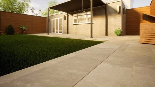 PBSL Group Kandla Grey Large Format Porcelain Paving, W: 120 cm, D: 60 cm, H: 2 cm