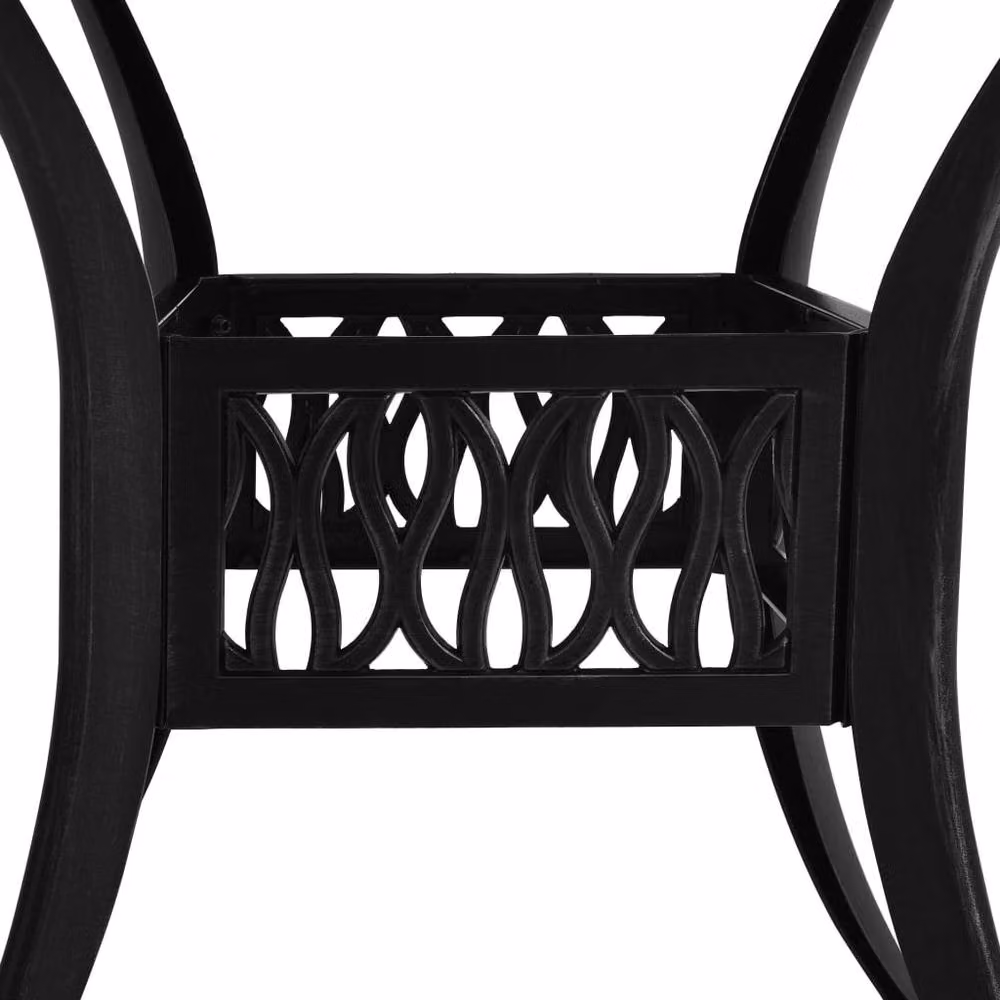 Berkfield Home Round Garden Table in Matt Black Powder Coated Aluminium W/D/H: 90 x 90 x 74 cm – 3