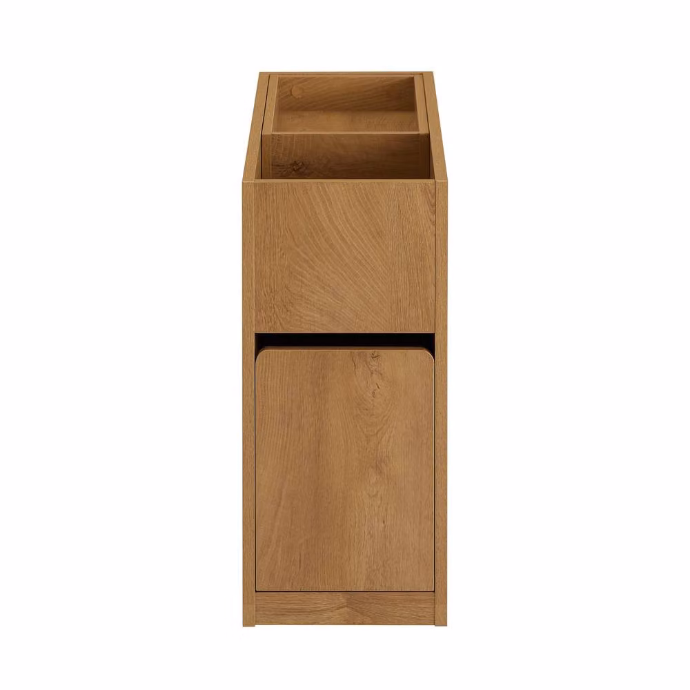 SoBuy Slim Nightstand with Pull-Out Tray and Drawer in Light Oak – 2