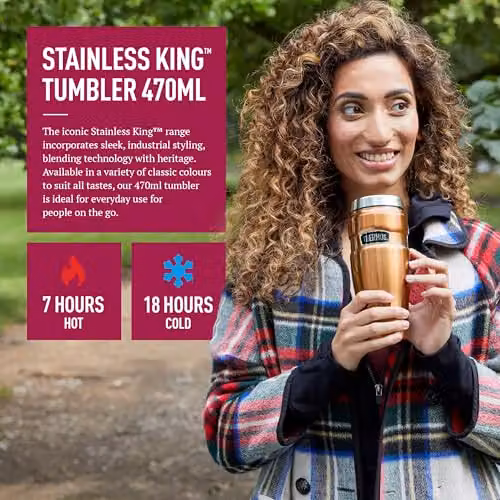 Thermos Stainless King Tumbler in Pink/Red, 470ml – 2