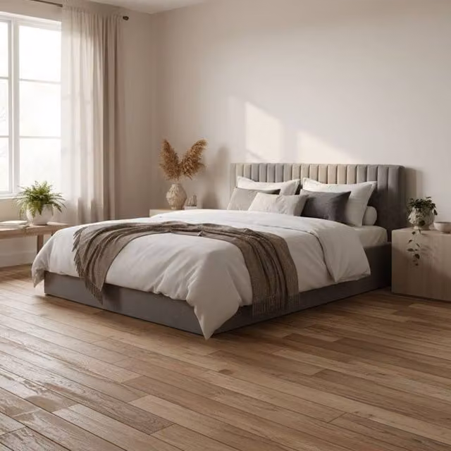 Wyld Haus Dublin Double Ottoman Bed in Silver Velvet with Ribbed Headboard, W: 152.0 cm, L: 200.0 cm, H: 87.0 cm
