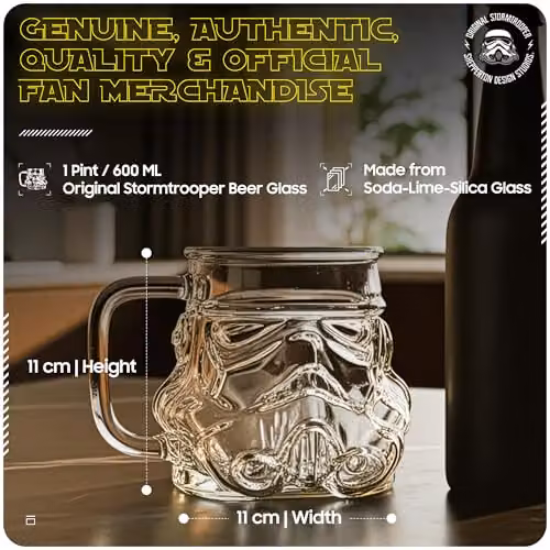 Thumbs Up Original Stormtrooper Beer Glass, Transparent, 600ml – 6