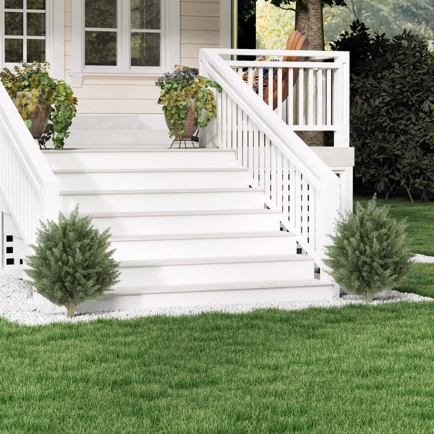 HOMCOM Set of 2 Green Artificial Cypress Trees with Ground Stakes, Height: 60 cm – 2