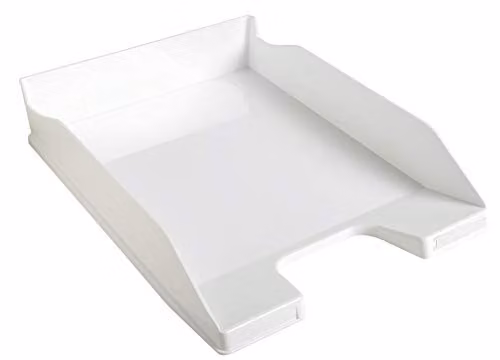 Exacompta Combo Midi 1 Letter Tray in White Glossy Plastic, W: 34.7 cm, D: 25.5 cm, H: 6.5 cm