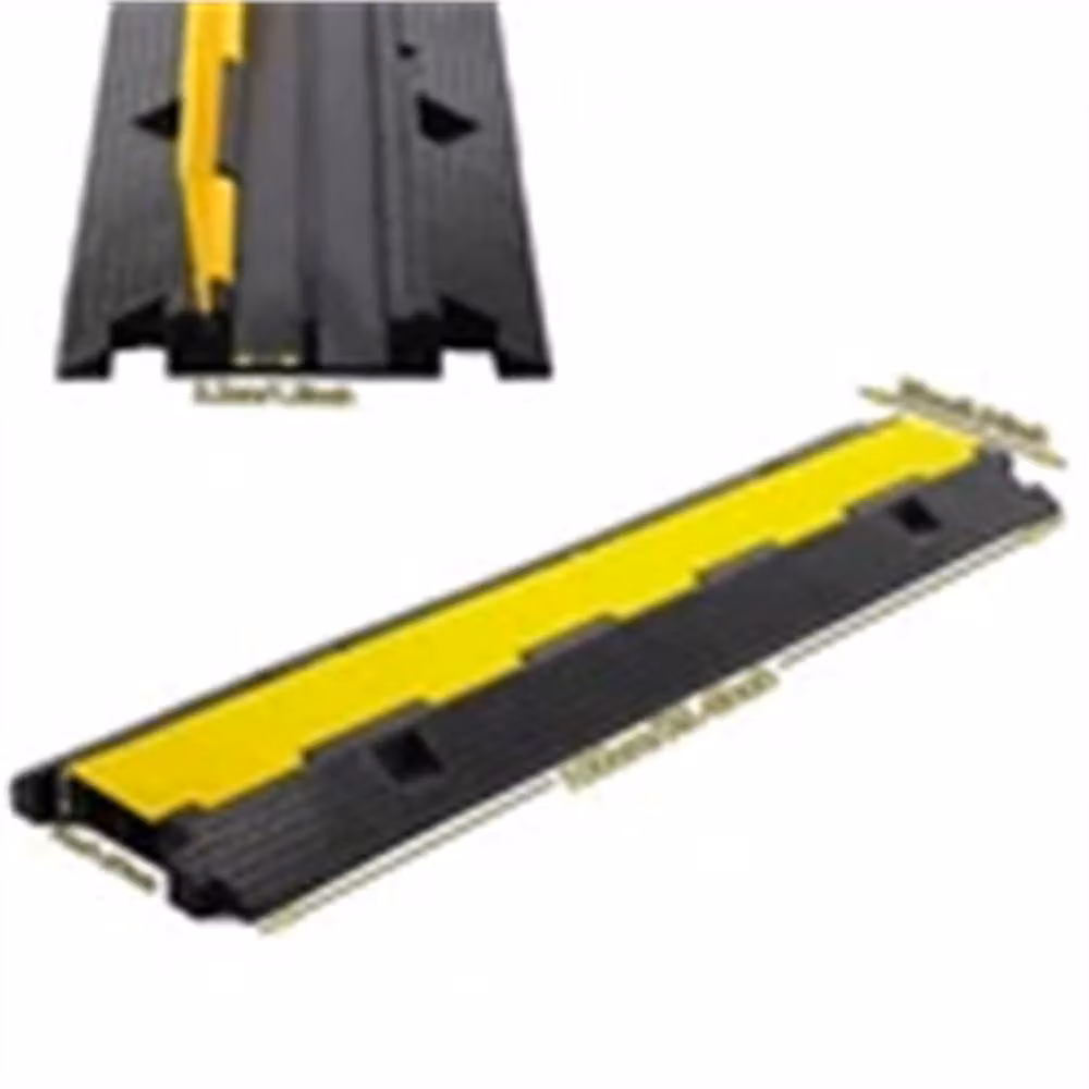Nordara 2 Channel Cable Protector Ramp in Black and Yellow, W: 100 cm, D: 40 cm, H: 4 cm – 4