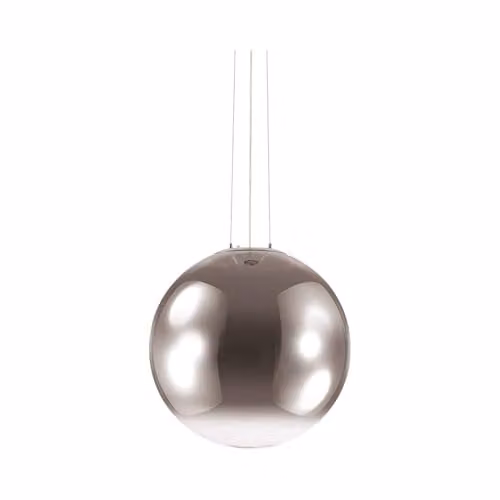 Netlighting Mapa Globe Ceiling Pendant Light with Grey Glass Shade and Chrome Finish – 1