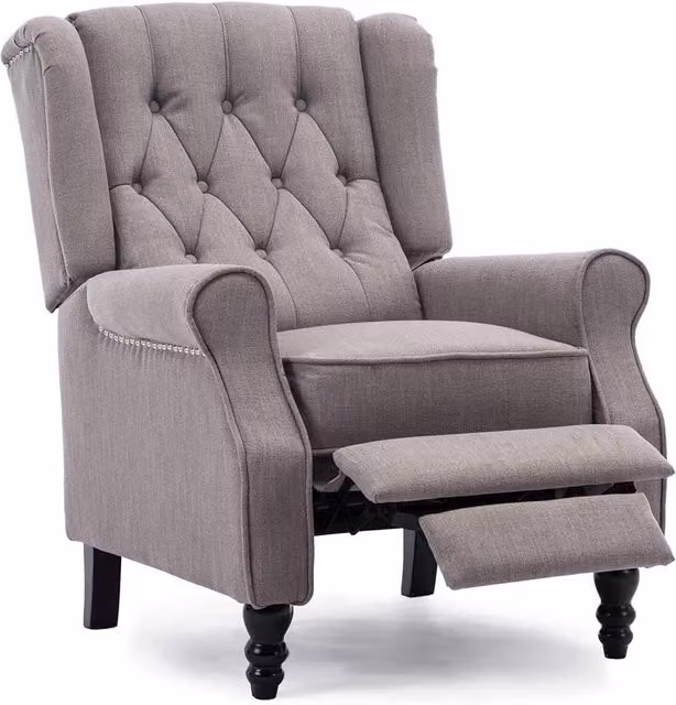 More4Homes Althorpe Wing Back Recliner Chair in Grey Fabric