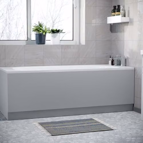 Nes Home Matt Grey Waterproof Durable PVC Bath Panel