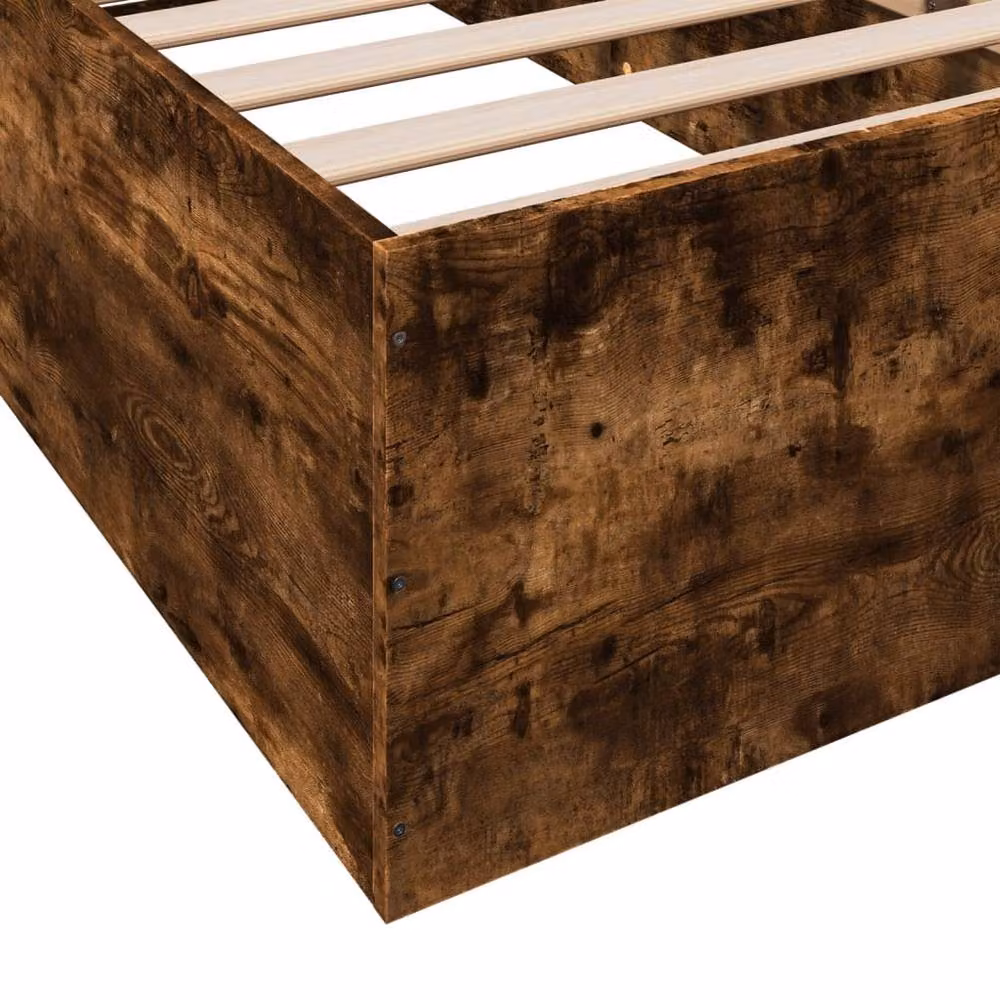 Berkfield Home Single Bed Frame in Smoked Oak Brown, W/D/H: 90 x 190 x 35 cm – 6