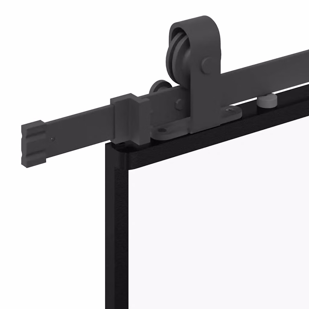 Berkfield Home Modern Sliding Glass Door with Hardware Set, Black, W: 90 cm, H: 205 cm – 3