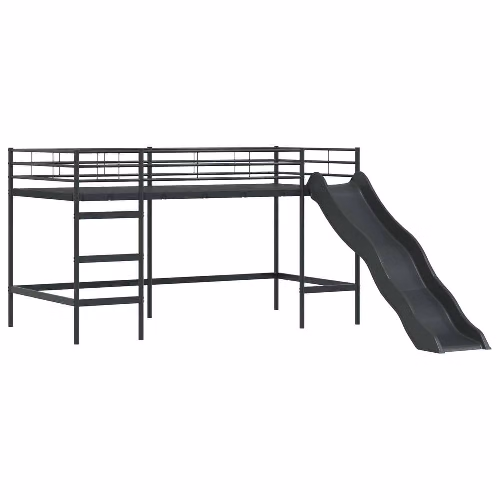 Berkfield Home Kids Loft Bed Frame in Black Metal, W/D/H: 80 x 200 cm – 3