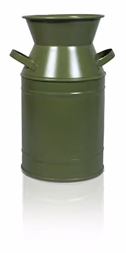 St Helens Home and Garden Vintage Metal Milk Churn Planter Pot, Green, Height: 19 cm