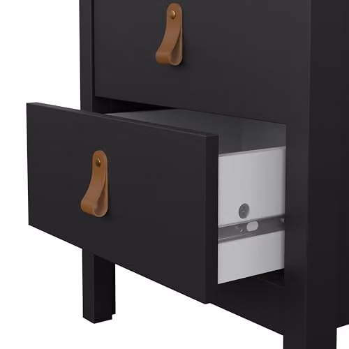 Furniture To Go Barcelona 2-Drawer Bedside Table in Black and Brown – 9