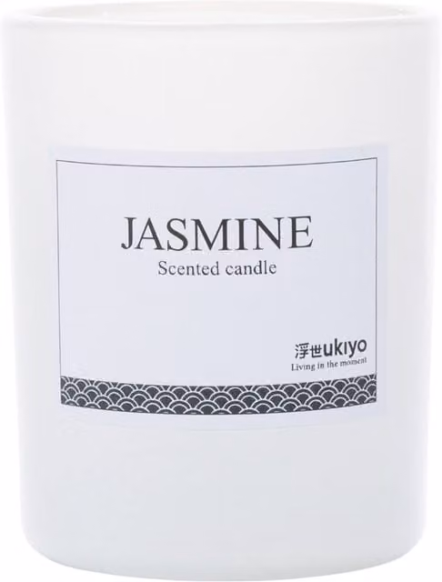 Ukiyo Jasmine Bamboo Scented Candle in White